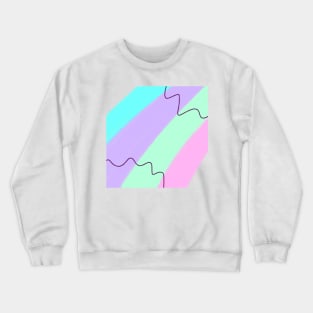 Green blue pink abstract watercolor art Crewneck Sweatshirt